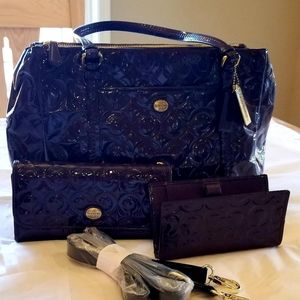 Coach Peyton Large OP Art Patent Leather Bundl